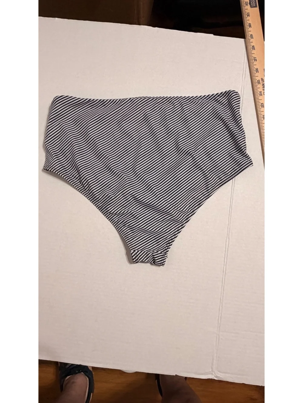 Women’s XL Navy White Striped High Waisted Bikini Bottom Swimwear